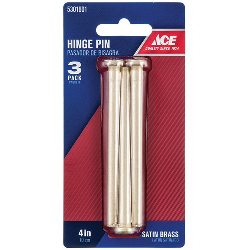 ACE 01-3599-321 Hinge Pin, 4 in L, Satin Brass - 2