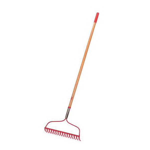 Garden Rake, Ace, 16 in W Head, 16 -Tine, Steel Tine, 47 in L Handle - 2
