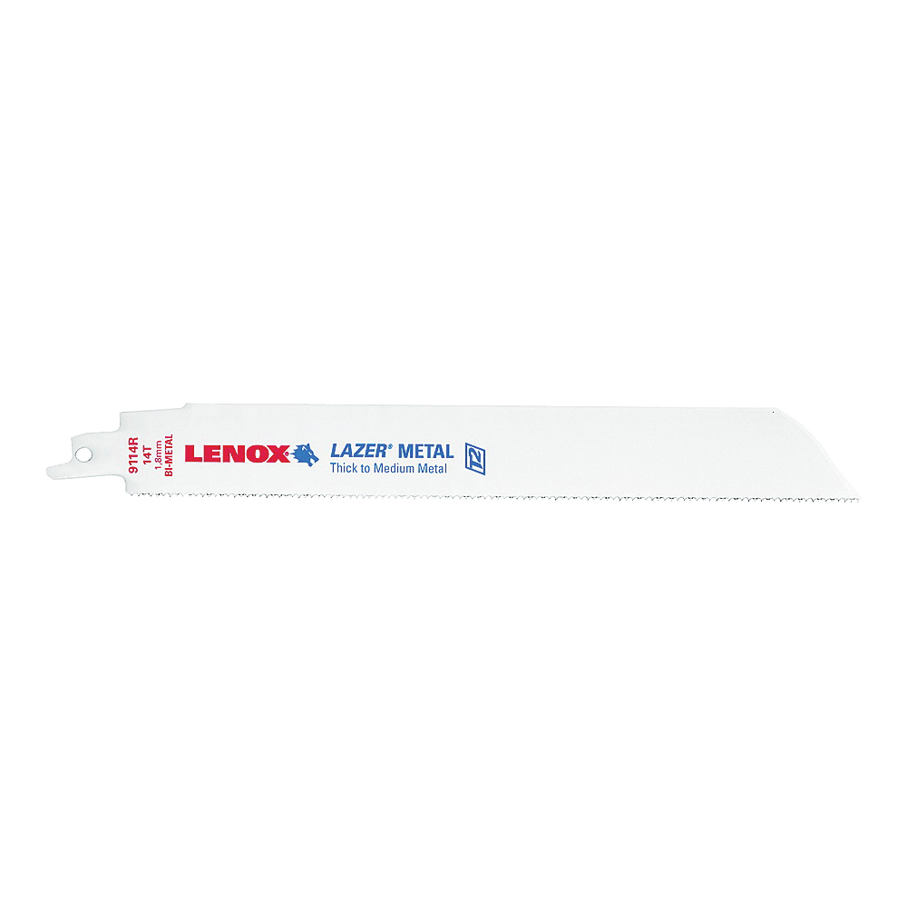 Lenox LAZER 24906T9114R Reciprocating Saw Blade, 1 in W, 9 in L, 14 TPI