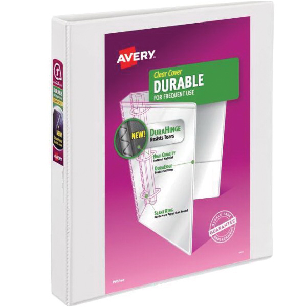 Avery 17018 View Binder, 1 in Ring, Slant Ring, 220 Sheet, Plastic, Assorted - 3