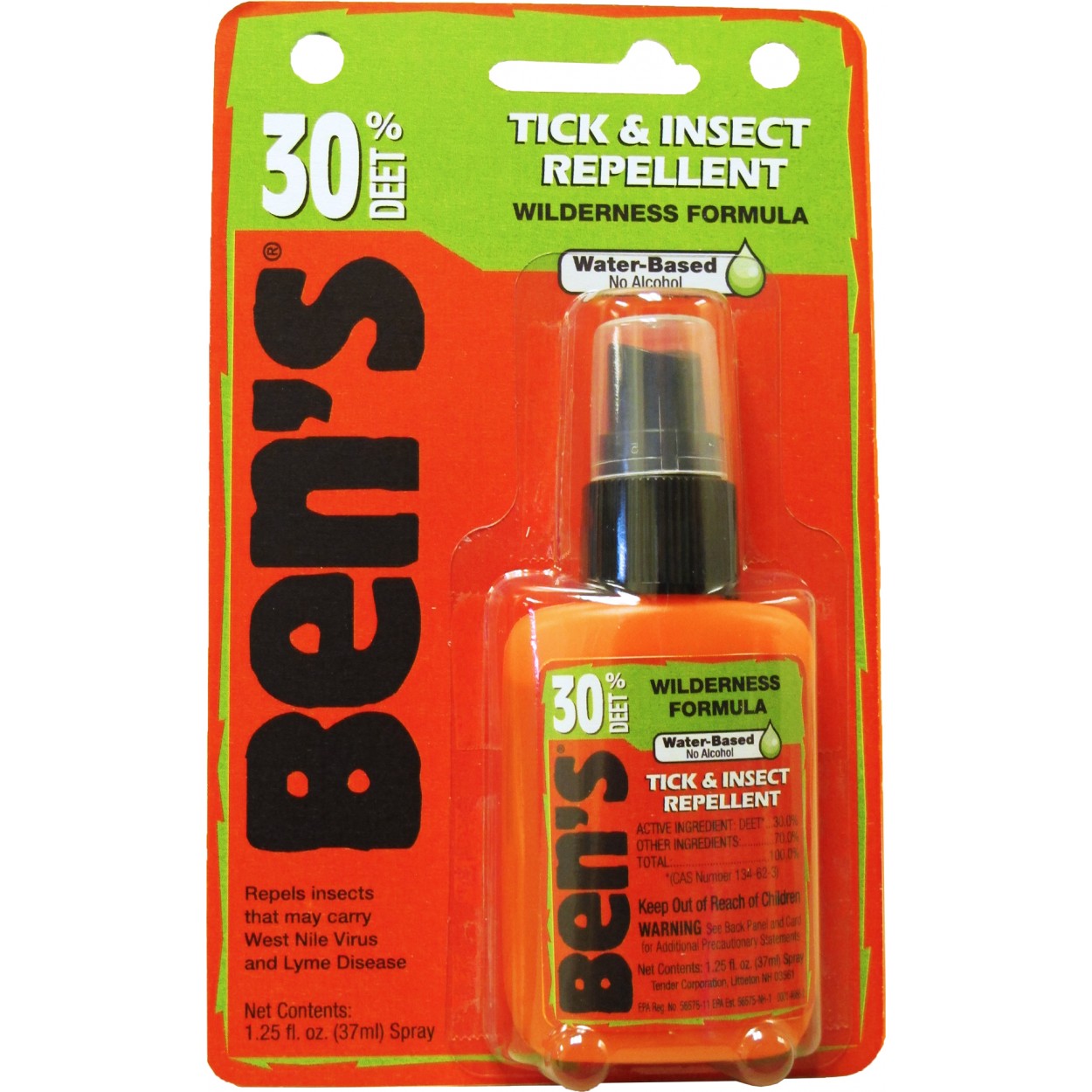 Ben's 0006-7190 Tick and Insect Repellent, 1.25 oz Bottle, Liquid, Clear, Insecticidal - 2