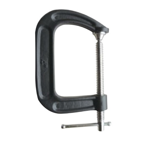 2650 Light-Duty C-Clamp, 1300 lb Clamping, 5 in Max Opening Size, 3 in D Throat, Cast Iron Body, Black Body