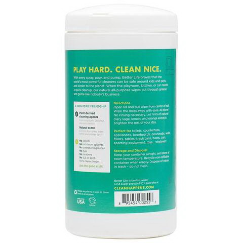 Better Life Cleaning Wipes, Clary Sage & Citrus - 70 wipes