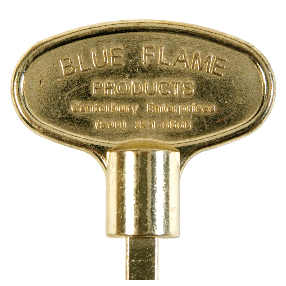 Blue Flame BF.KY.02 Universal Gas Valve Key, 3 in OAL, Zinc, Polished Brass