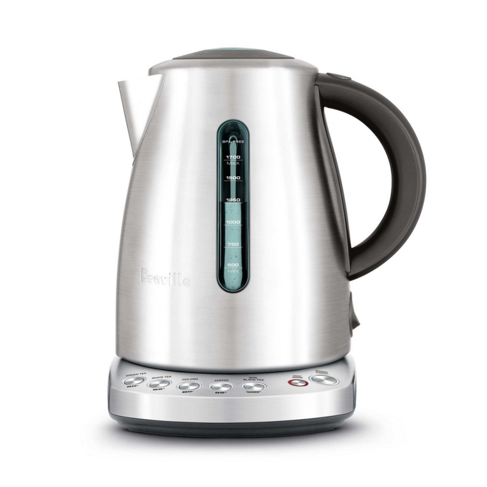 Breville BKE720BSS Temp Select Kettle, 57 oz Capacity, 1500 W, Aluminum/Stainless Steel, 8 in L, 7 in W, 9-1/2 in H - 1
