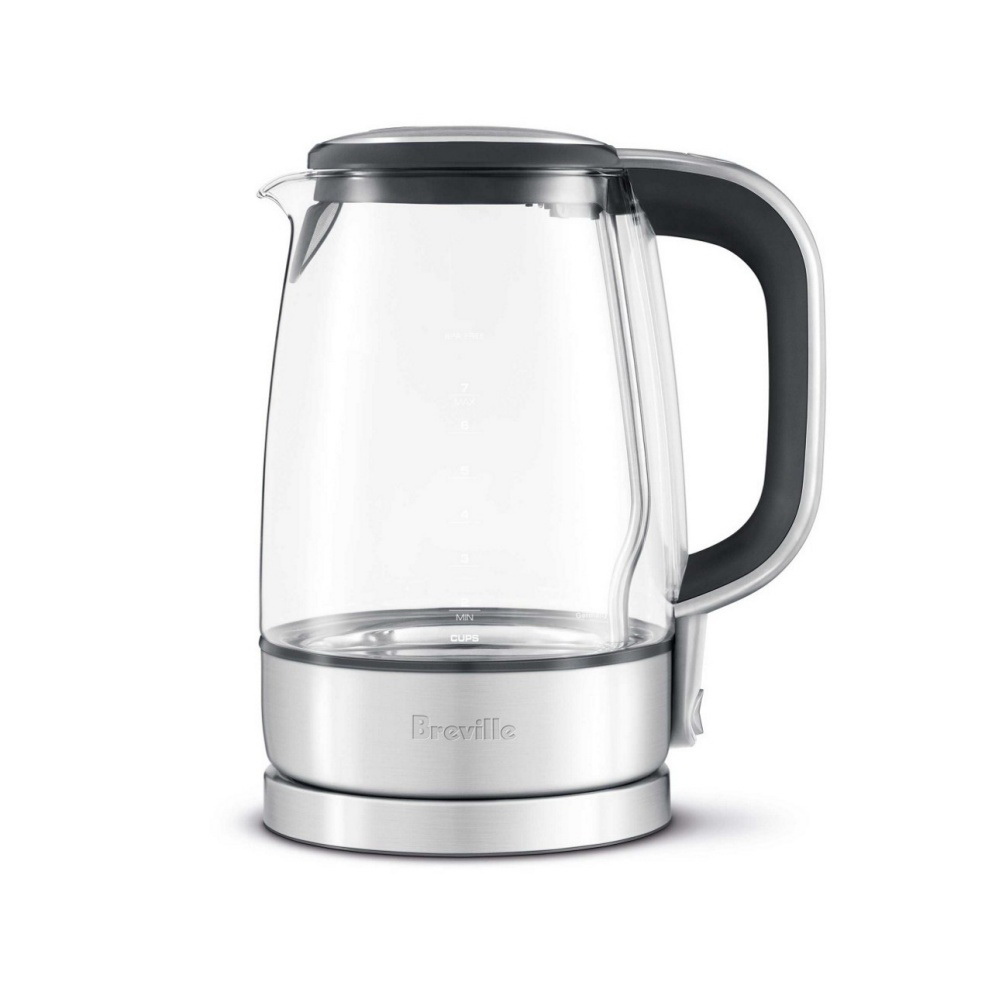 Breville BKE595XL Electric Kettle, 57 oz Capacity, 1800 W, Glass/Stainless Steel, Brushed Stainless Steel, 8.4 in L - 1