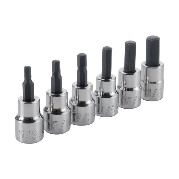 CMMT34447 Bit Socket Set, 6-Piece, Steel, Polished Chrome