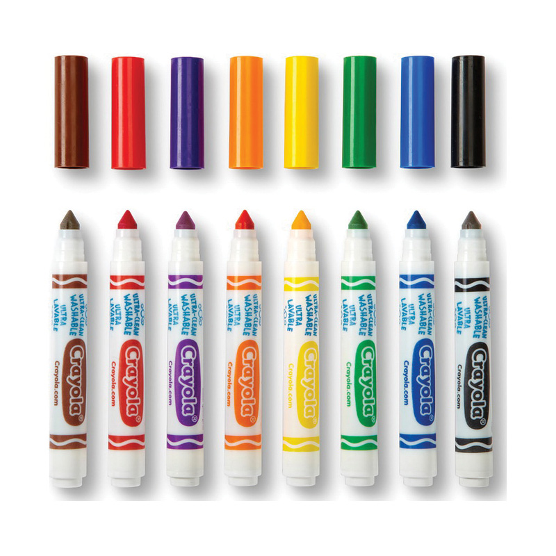 Crayola Classic Series 58-7808 Marker, Washable, Assorted Lead/Tip, Broad Lead/Tip
