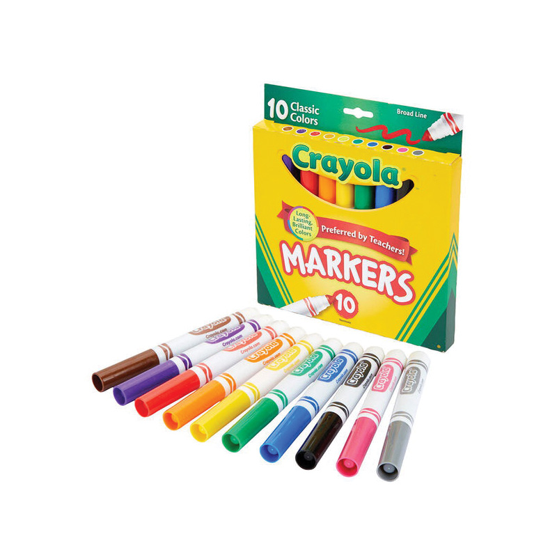 Crayola Classic Series 58-7722 Marker Set, Assorted Lead/Tip, Broad Lead/Tip