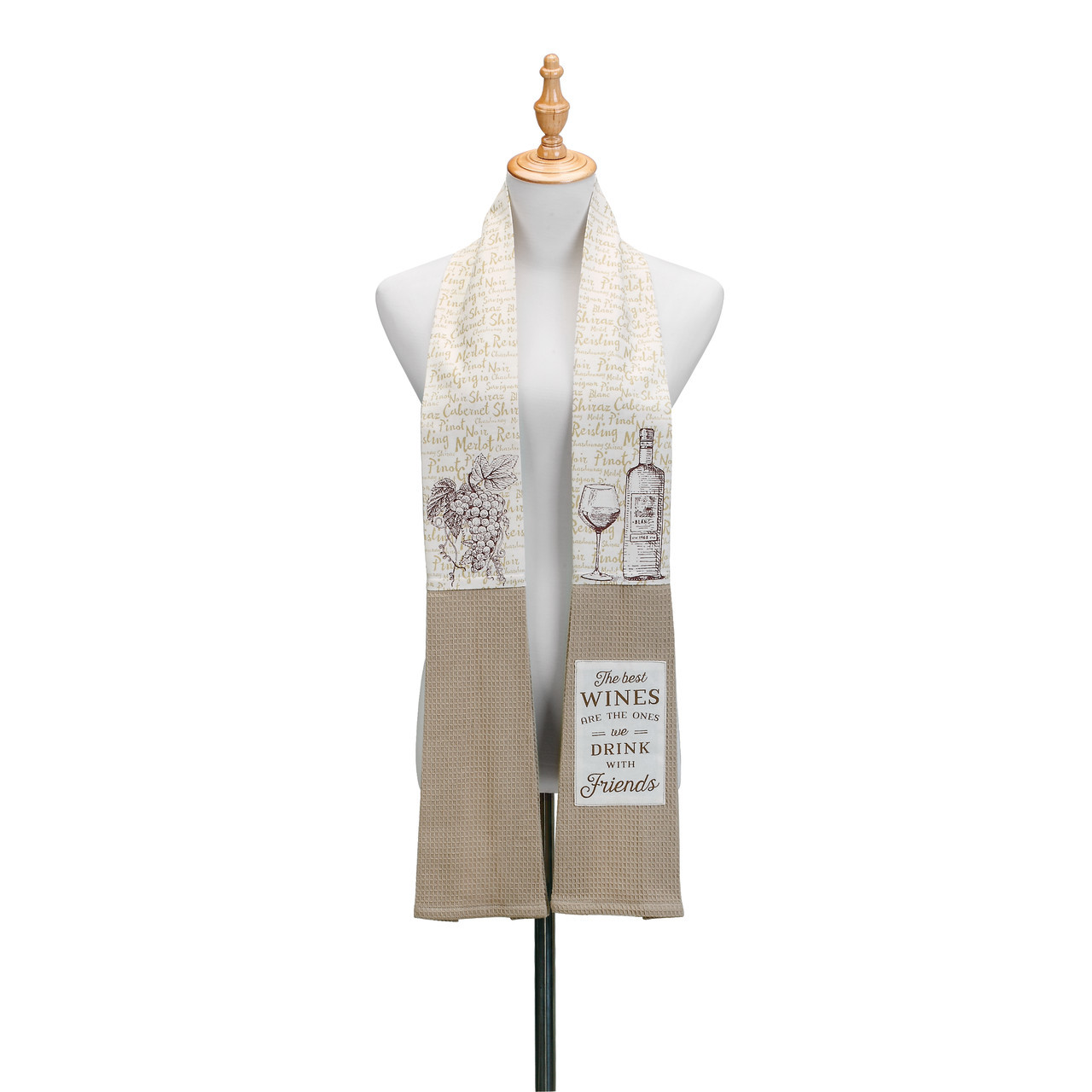 Demdaco byDesign Serving Series 1004180216 Kitchen Boa, The Best Wines, 68 in L, 4 in W, Cotton/Polyester