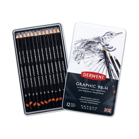 Derwent 34215 Graphic Pencil Set, Soft Lead, Assorted Lead - 1