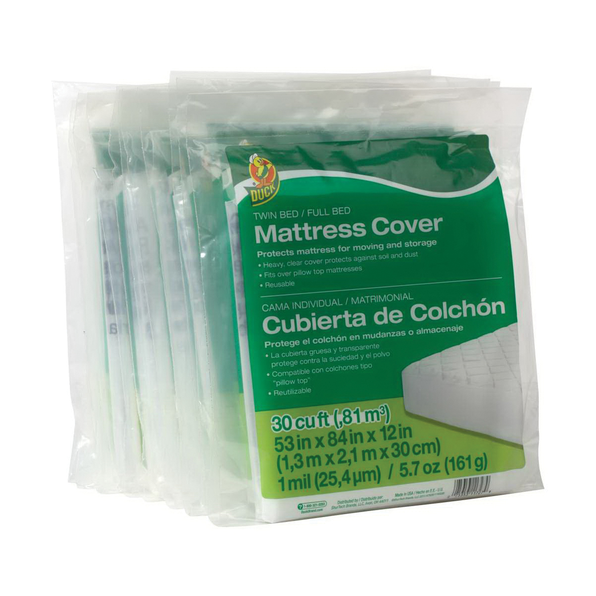 Duck 1140235 Mattress Cover, Full/Twin Bedding, Plastic, Clear - 3