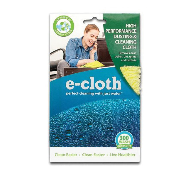 e-cloth 10619S Dusting Cloth, 12-1/2 in L, 12-1/2 in W, Polyamide/Polyester, Yellow