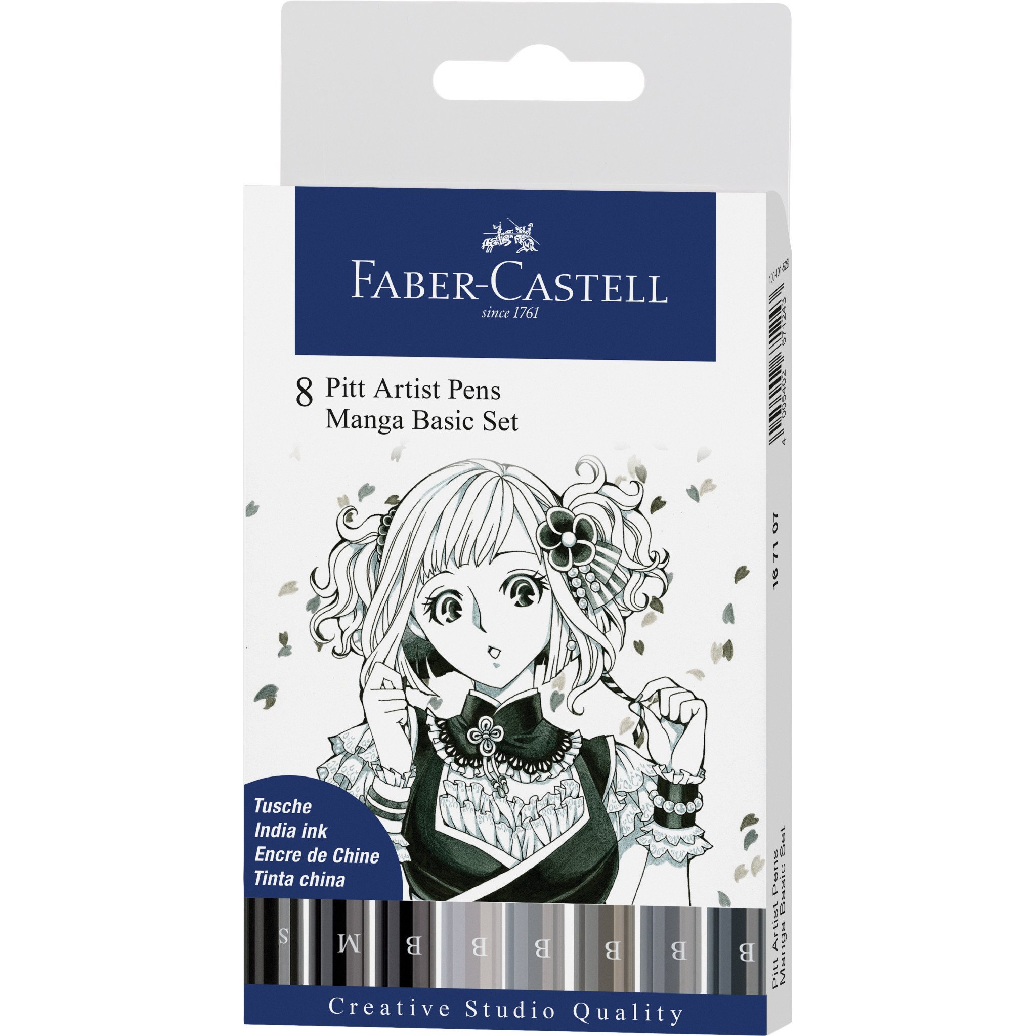 FABER-CASTELL Pitt Artist Pen 167107 Manga Basic Set, 8-Piece - 1