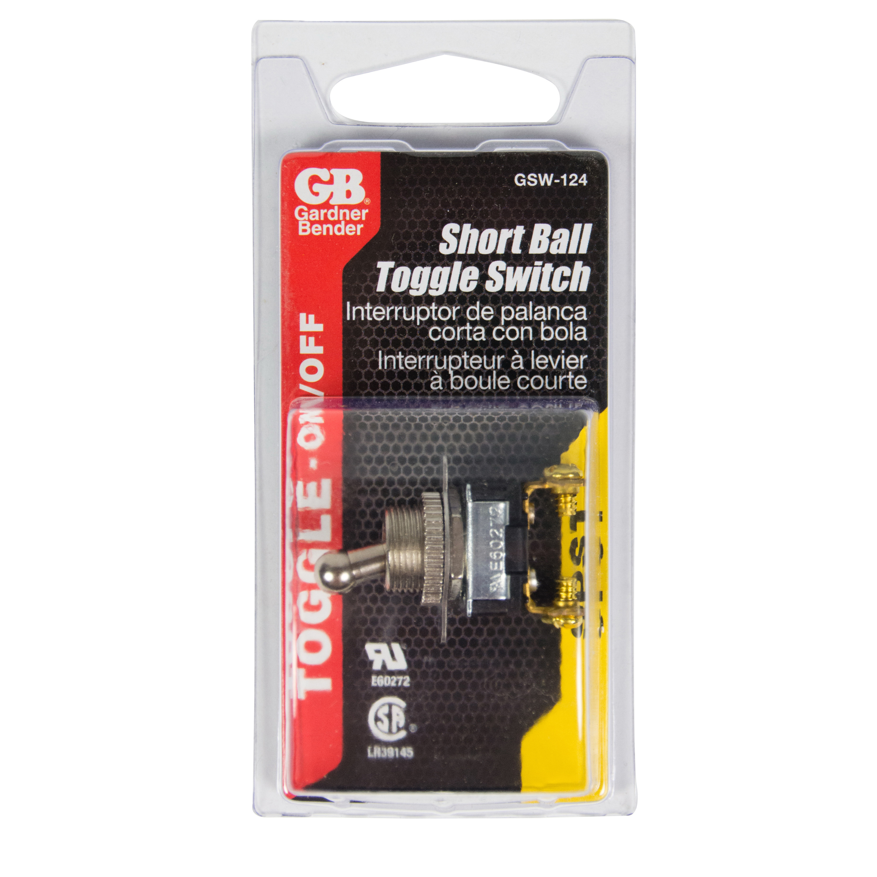 Gardner Bender GSW-124 Toggle Switch, 15/20 A, 120/277 V, Silver