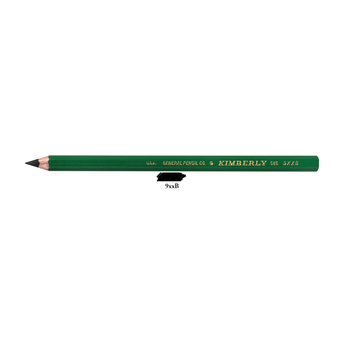 GENERAL PENCIL COMPANY Kimberly 525 525-9XXB Pencil, 9XXB Lead, Black Lead, Wood Barrel - 1