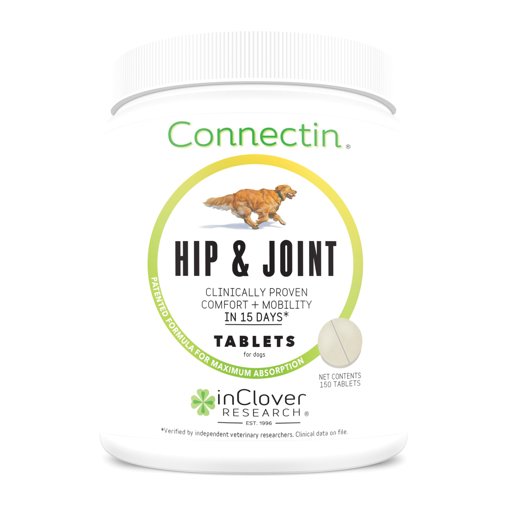 inClover RESEARCH T150 Canine Connectin' Crunchy Tablet, Pork Flavor Bottle - 1