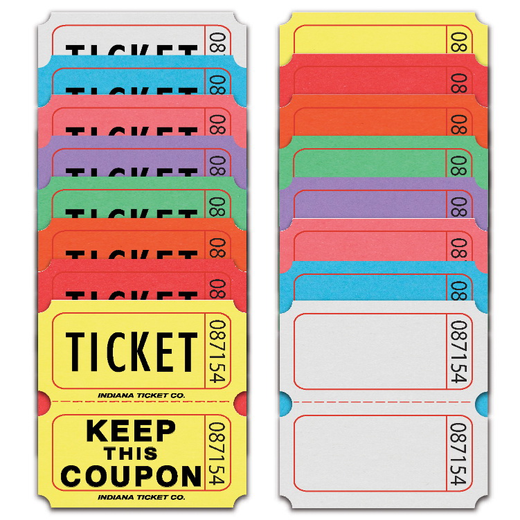 ITC 20108 Double Roll Ticket, 7 in L, 7 in W, Keep This Coupon, Green Background - 1