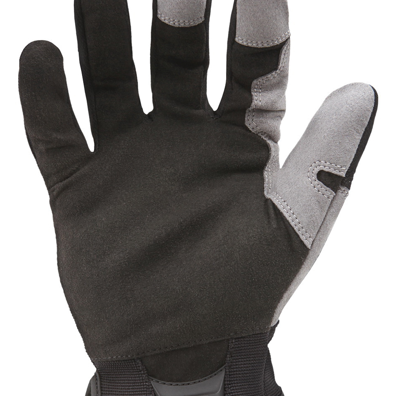 Ironclad WORKFORCE WFG-03-M Gloves, Men's, M, 18 in L, Open Cuff, Spandex/Suede, Black/Gray - 2
