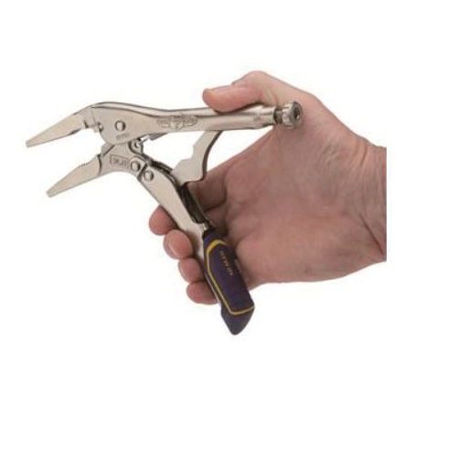 Irwin Fast Release Series IRHT82583 Locking Plier with Wire Cutter, 6 in OAL, 2-1/4 in Jaw Opening, Blue/Yellow Handle - 2