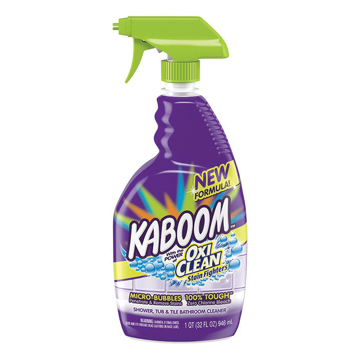 Kaboom 00053 Bathroom Cleaner, 32 oz, Liquid, Lemon, Clear - 1