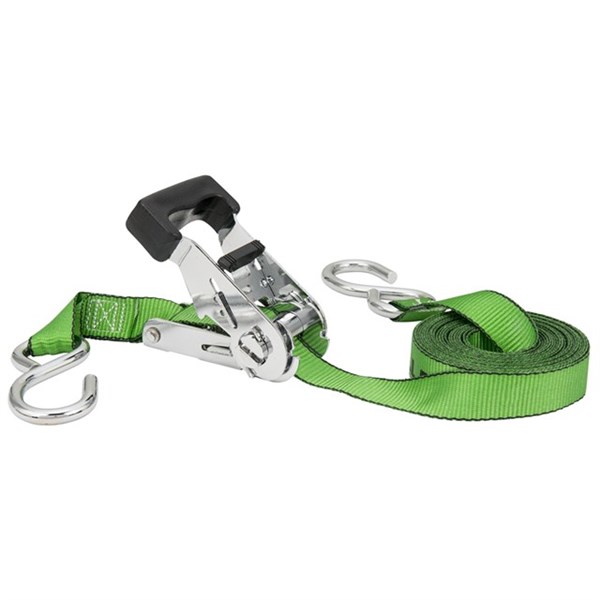 Keeper A47200 Tie-Down Strap, 1 in W, 16 ft L, Green, 500 lb, S-Hook End Fitting - 1
