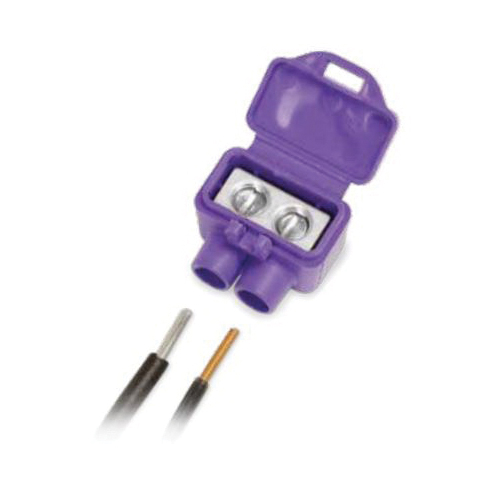 AlumiConn 2-Port Wire Connector, King Innovation, #12 to #10, #18 to #10 Wire, Silicone Contact, Purple, 10pk - 1