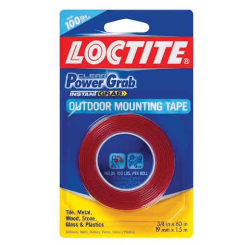 1360350 Mounting Tape, 60 in L, 3/4 in W, Clear