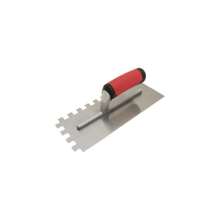 NT670 Notched Trowel, 1/2 in W x 1/2 in D Notch, 11 in L, 4-1/2 in W, Square Notch, Soft-Grip Handle