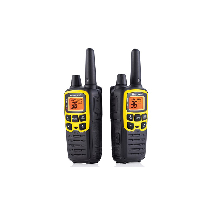 Midland T61VP3 Two-Way Radio, GMRS Band, 36-Channel, LCD Display, Yellow - 1