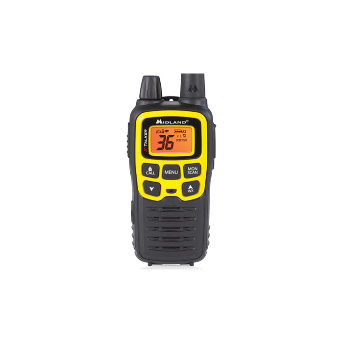 Midland T61VP3 Two-Way Radio, GMRS Band, 36-Channel, LCD Display, Yellow - 2