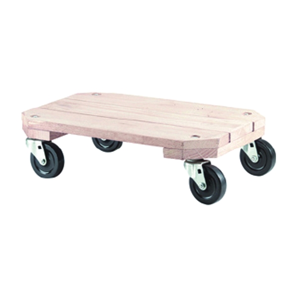 9854 Furniture Dolly, 360 lb, Solid Wood Platform