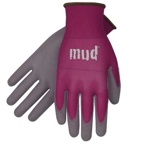 mud Smart Mud 028R/S Gloves, Unisex, S, Extended Cuff, Polyester/Polyurethane, Gray/Raspberry - 1