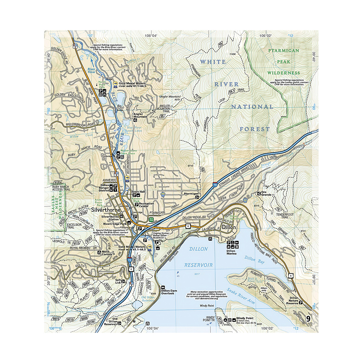 National Geographic TI00002310 Fishing and River Map, Blue River - 3
