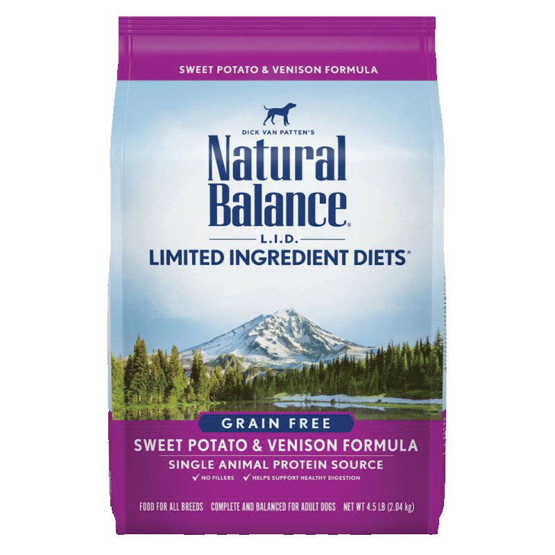 Natural Balance L.I.D. Limited Ingredient Diets 236088 Dog Food, Dry, Sweet Potato, Venison Flavor, 4.5 lb Bag - 1