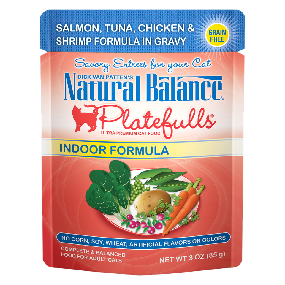 Natural Balance Platefulls 236775 Cat Food, Gravy, Chicken, Salmon, Shrimp, Tuna Flavor, 3 oz Pouch - 1