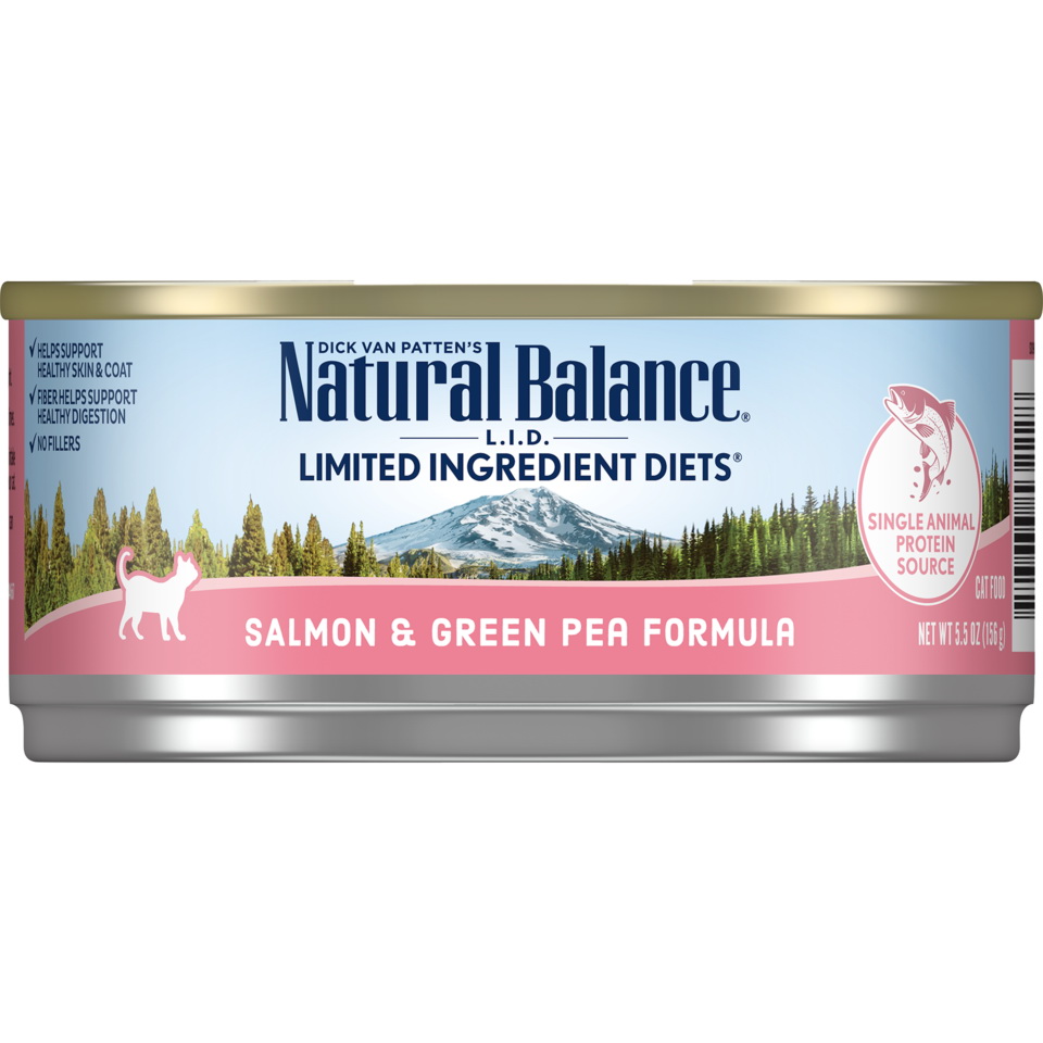 Natural Balance L.I.D. Limited Ingredient Diets 236705 Cat Food, Green Pea, Salmon Flavor, 5.5 oz Can - 1