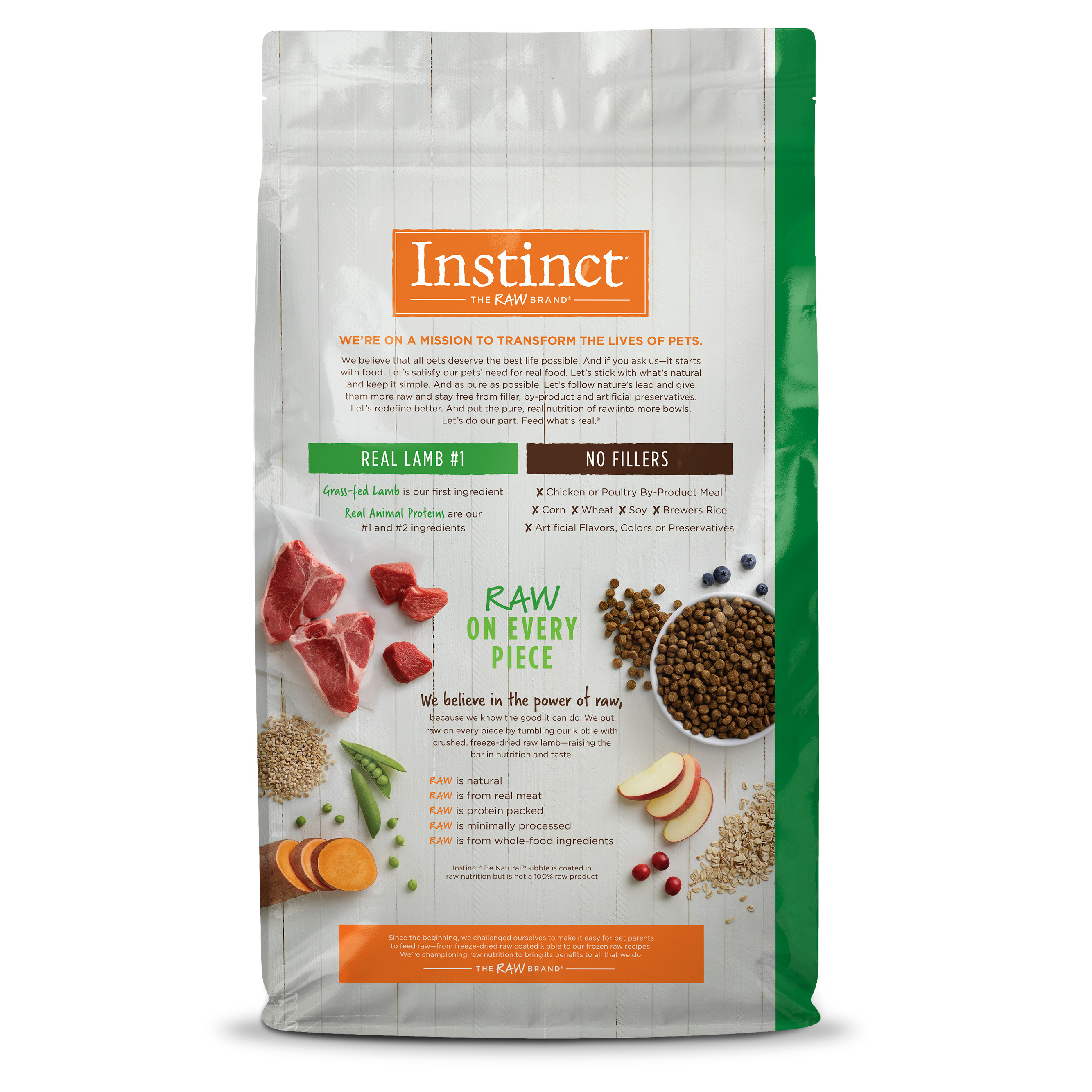 Instinct Be Natural 6165288 Dog Food, Lamb, Oatmeal Flavor, 25 lb Bag - 2