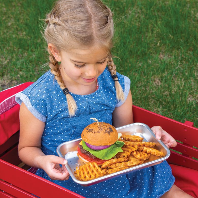 Nordic Ware 36570 Burger Serving Tray, Aluminum, Silver, 9.3 in L, 6-1/4 in W