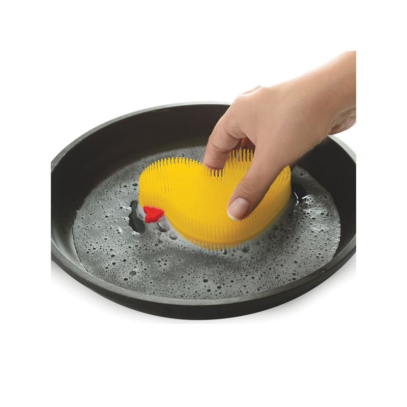 Norpro 1096 Dish Brush, Silicone Bristle, 4-1/4 in L, Yellow - 5