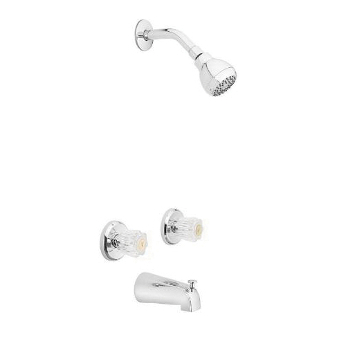 OakBrook Essentials Series 833X-0001 Tub and Shower Faucet, Single Function Showerhead, 1.8 gpm Showerhead, 1.8 gpm Tub - 1