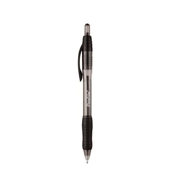 Paper Mate Profile 89469 Pen, Retractable, Blue Ink, Cushioned Grip - 1