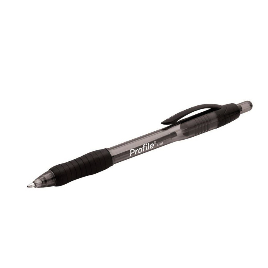 Paper Mate Profile 89469 Pen, Retractable, Blue Ink, Cushioned Grip - 2