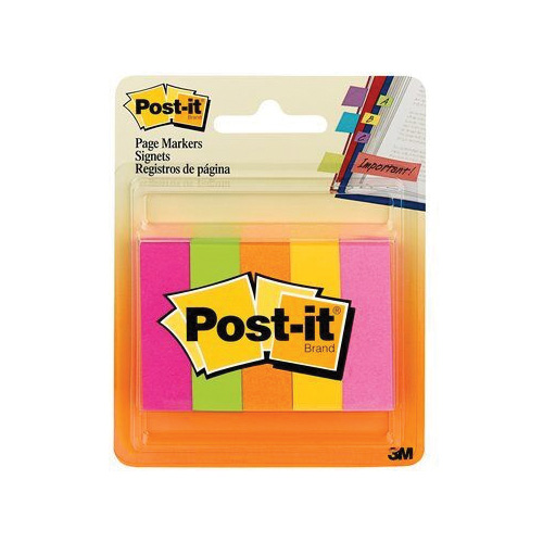 670-5AF Page Marker, 1/2 x 2 in, Assorted, 50-Sheet