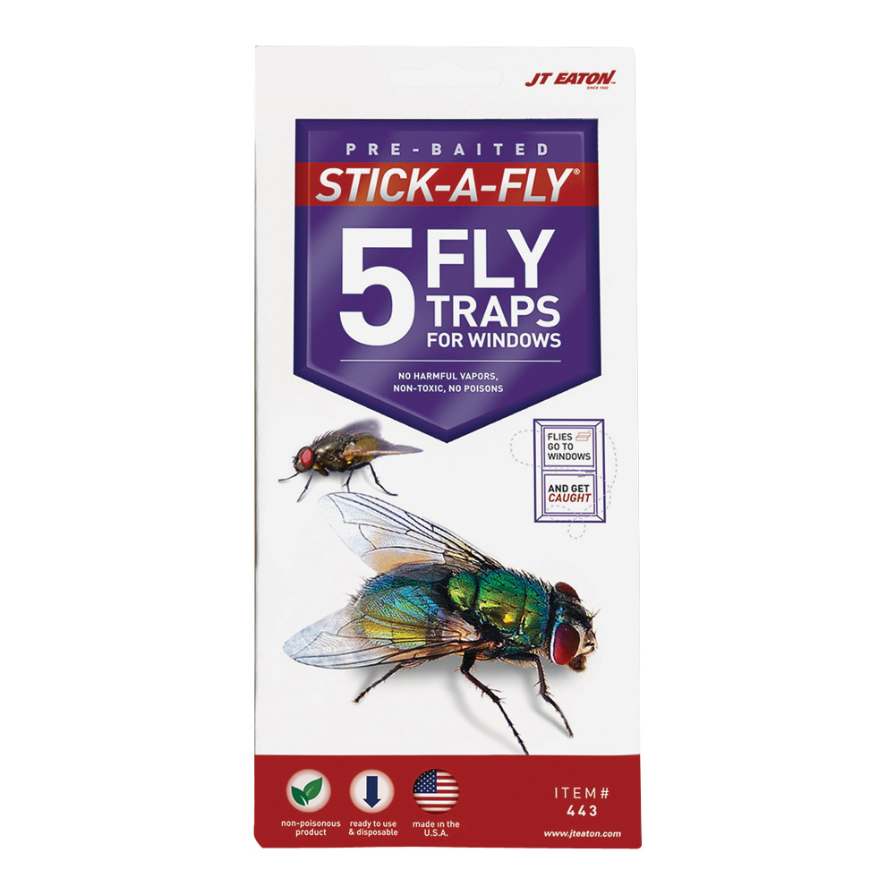 J.T. EATON Stick-A-Fly 443 Fly Trap, Solid, Petrol, 5 Pack - 1