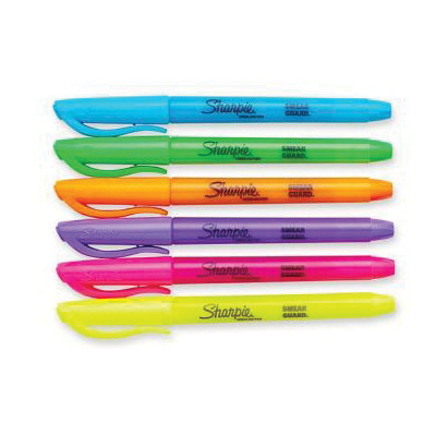 Sharpie 27174PP Pocket Highlighter, Chisel Lead/Tip, Assorted Lead/Tip