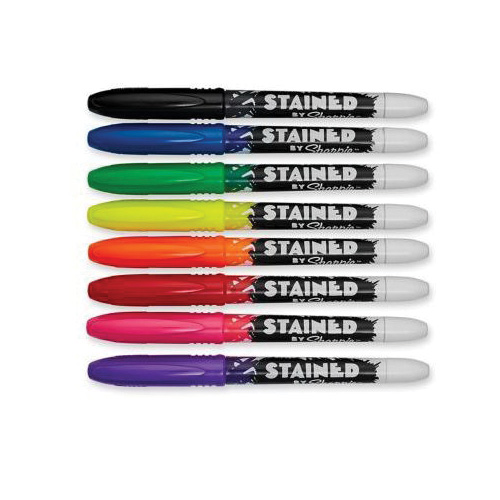 Sharpie 1779005 Stained Fabric Marker, Assorted Lead/Tip, Brush Lead/Tip