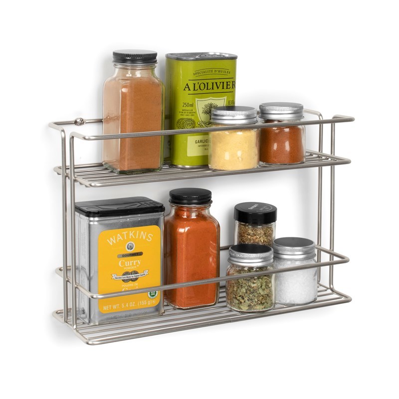 Brushed nickel spice rack sale