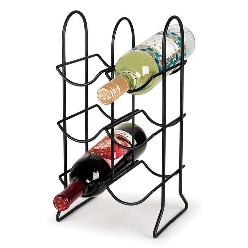 Spectrum 496-10 Six-Bottle Wine Rack, 8 in W, 6-3/4 in D, 15 in H, Steel, Black - 3