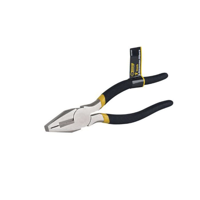 Steel Grip 2261923 Linesman's Plier, 7 in OAL, Black/Yellow Handle, Comfort-Grip Handle - 1